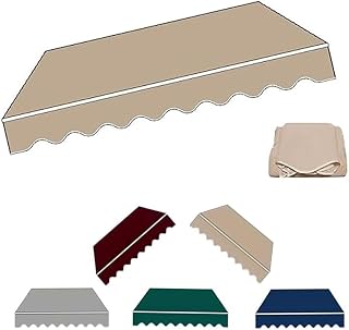 Khaki replacement fabric for a retractable patio awning