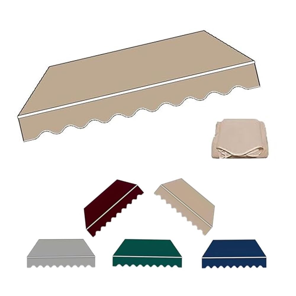 GJZQDKX Replacement Awning Fabric 4x2.5m Patio Canopy Cover Retractable Sunshade Top Cover (Khaki 10x8ft/3x2.5m) for Outdoor Use Durable WeatherResistant Material