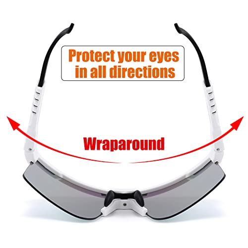 FEISEDY Cycling Sports Sunglasses Wraparound Adjustable Legs 80s Running Baseball Visor for Men Women Shield B2837
