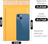 Fuxury Kraft Bubble Mailer 4x8” 50Pack Padded Envelopes Usable Size 4x7" Strong Adhesion Thick Bubble Envelopes Waterproof Cushioned Bubble Mailers Packaging for Small Business #000 Yellow