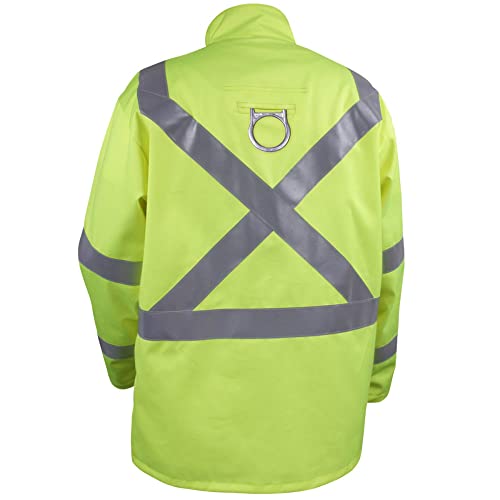 Revco Jf1012-Lm 30" Hi-Vis 9 Oz. Flame Resistant Cotton Welding Jacket #TOP1
