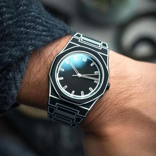 Image of FANMIS Men's Anime-Inspired Fashion Sketch Wristwatch Minimalist Creative Wormhole Design Stylish and Durable Timepiece for Men's Sports Watch