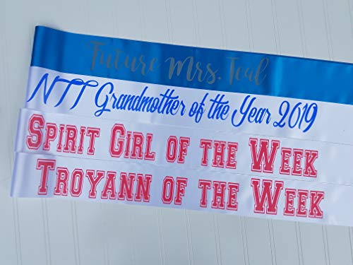 Personalized Satin Sash For Baby Shower, Birthday, Wedding, Bridal Shower Sash, Bachelorette Party, Hen Party, Celebrations, Anniversary, Retiree, Halloween - Custom Color & Text #TOP3