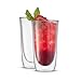 JoyJolt Spike Double Wall Glasses, Cocktail Beer Drinkware Glass Set of 2 13.5-Ounces