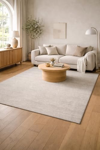 Image of HANIESTA Gabbeh Handmade Wool, Silver, Handwoven Natural Wool High Pile, fluffy, Rectangular, Suitable for Living Room,Bedroom, Hallway, Officecc Silver / 200 cm x 300 cm