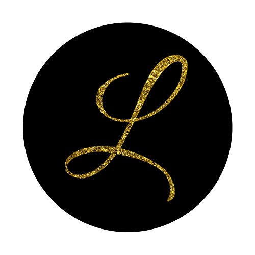 Monogramma lettera L iniziale scritta dorata nera