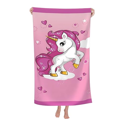 LMKLOP Cute Unicorn Beach Towel for Kids/Girls/Toddler/Baby, Personalized Microfiber Beach Towels Bulk, Quick Dry Beach Towel for Pool, Lightweight Bath Towels Oversized Clearance 30'x 60'