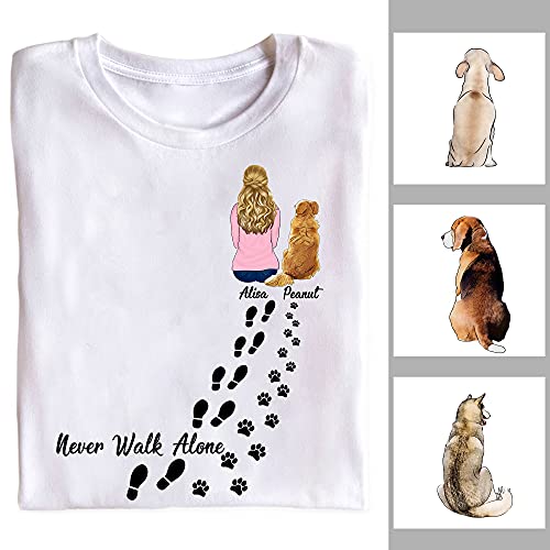 TEEDIY Personalized Never Walk Alone Dog Mom T-Shirt #TOP7