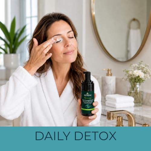 Demodex Eyelid Cleanser Foam | Extra Strength Tea Tree Oil Formula | Daily Face Wash For Eyelash, Demodex, MGD, Stye Eyes, Eye Irritations & Skin Dryness, 3.38 fl oz (100ml)