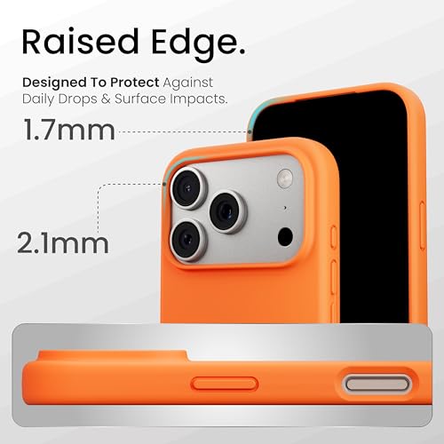 Image of CASEGEAR Silicone Snap Fit Back Cover Case Compatible with iPhone 17 Pro | 8 Feet Drop Protection | Compatible with MagSafe | 360 Protection | Shockproof & Scratch Resistant | Warm Orange