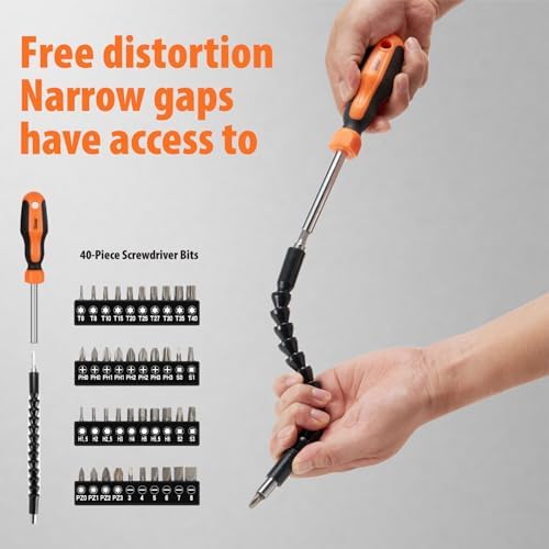 Sinoer 70-Piece Multi Bit Magnetic Screwdriver Set with Storage Case - 2