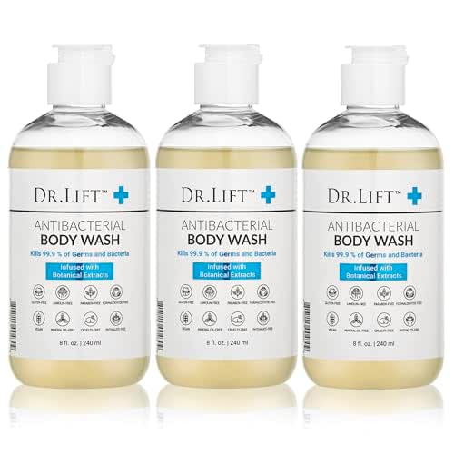 DR. LIFT Antibacterial Body Wash, 8 oz (3-Pack) - Gentle