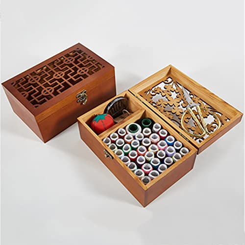 Boîte de rangement couture en bois rétro, le cadeau idéal pour homme et femme passionnés - 3