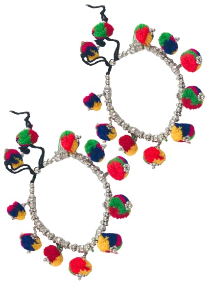 THE OPAL FACTORY Garba Navratri Jewellery Sets for Women German Silver Oxidised Afghani Bohemian Anklets/Payal for Women and Girls (Small) (B0BDRWV319) Amazon Price History, Amazon Price Tracker