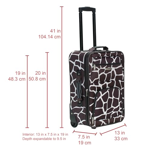 Image of Rockland Fashion Softside Upright Luggage Set, Expandable, Giraffe, 2-Piece (14 /19)