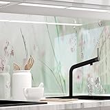 StickerProfis Küchenrückwand selbstklebend Glasoptik - WILDBLUMENWIESE - 1.8mm, Versteift, alle Untergründe, Hart PET Material, Premium 60 x 220cm
