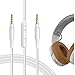 Geekria QuickFit Cable with Mic Replacement for Skullcandy Hesh, Hesh 2, Crusher, Grind Headphones/Audio Cord with Volume Control and Microphone, Works with Apple and Android Device (White)