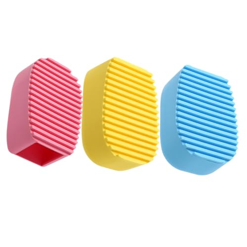 Veemoon 3pièces Brosses à Laver Silicone Lot De Mini Washboards Manuels Multifonctions Pour Nettoyage Des Vêtements Design Ergonomique Sans Dents Et Pratique Rose Bleu Jaune