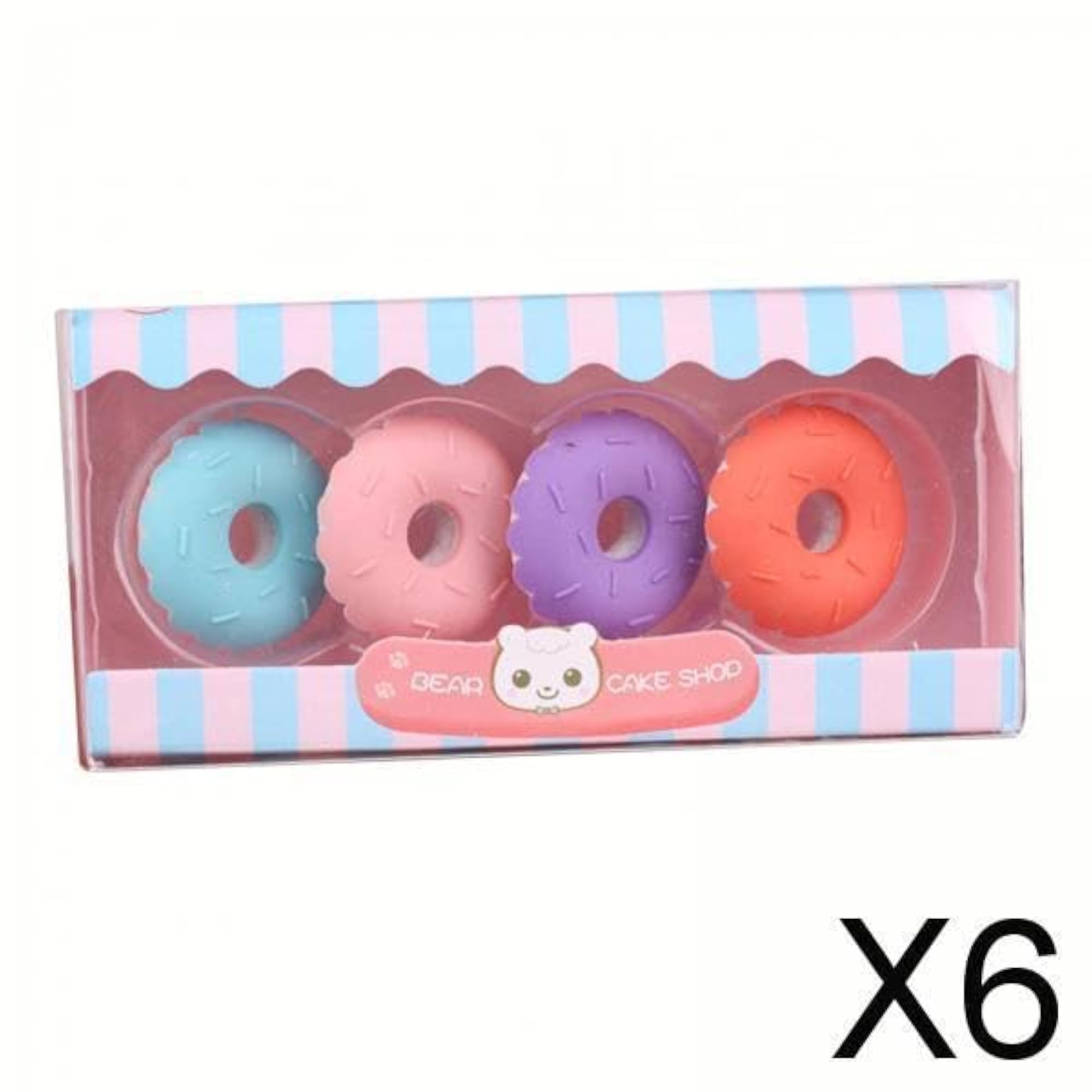 6x Cartoon Mini Erasers Creative Dessert Erasers for Office Supplies