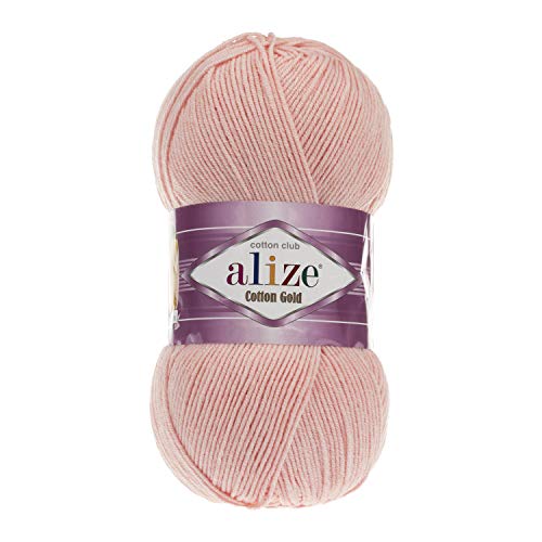 55% Cotton 45% Acrylic Alize Cotton Gold Yarn 1 Skein/Ball 100 gr 360 yds (393 - Light Pink)