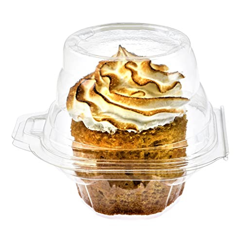 Clear Cupcake Boxes Individual Cupcake Containers | Stackable Cupcake Holder With Lid | Airtight Box Disposable Cupcake Containers | Dome Cupcake Carrier | Cupcake Holders Individual 25 Pack 