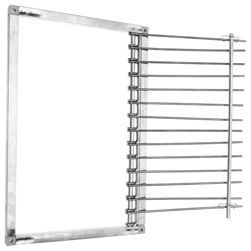 SHOWERORO Puerta Automática para Gallinero de Acero Inoxidable 39 CM Puerta de Entrada para Palomas Sistema Anticolisión Adecuado para Jaulas y Carreras de Palomas