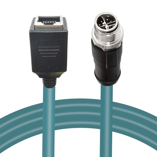 M12 X-Code 8 Pin Industrial Ethernet Cable, IP67 Waterproof Shielded Sensor Cable, Male to Female High-Flex Aviation Connector for Cognex Camera, PLC, Automation System