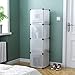 C&AHOME Cube Storage Organizer, Modular 4-Cube Shelving Units, Closet Cabinet, Plastic Closet Organizer with Doors Ideal for Bedroom, Home Office, 24.8”L x 12.4