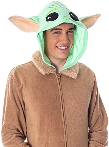Star Wars Adult Unisex Baby Yoda The Child Costume One-Piece Union Suit Pajama Onesie For Men And Women