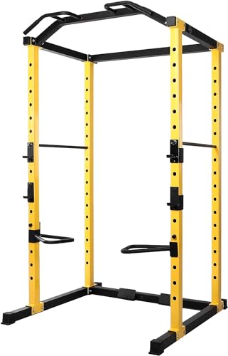 HULKFIT Home Gym Power Cage with Optional Attachments - Yellow