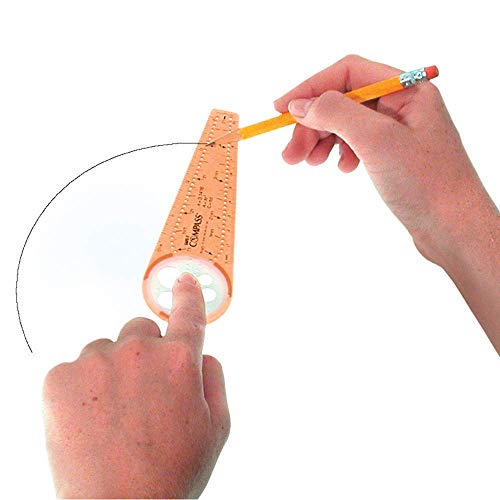 Hand2Mind Safe-T Math Compass, 10 In. Orange Compass, Compass For Geometry, Compass Drawing Tool, Dysgraphia Tools For Kids, Circle Drawing Tool, Compass Set, Math Classroom Supplies (Set Of 12) #TOP4