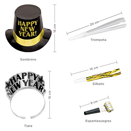 Amscan Get The Party Started New Year's 2023 Party Kit For 25, Includes Top Hats And Tiaras #TOP6