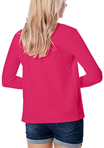 Image of YMING Womens Open Front Work Blazer Business Long Sleeve Jackets Solid Color Office Short Cardigans