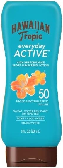 Hawaiian Tropic Island Sport Lotion, SPF 50, 8 fl oz (236 ml) each (Pack of 2)