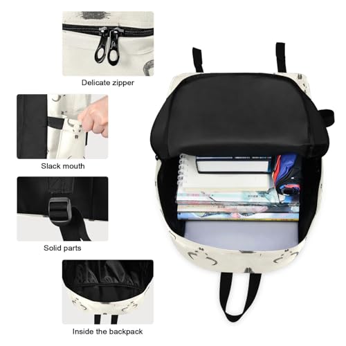 Backpack Lunch Bag Set Bison Skull Retro Print, Big Storage Travel Backpacks with Insulated Lunch Box for Office Hiking Picnic3