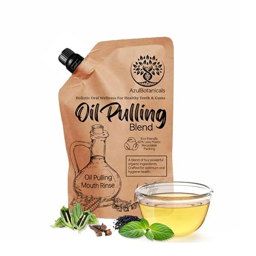 Oil Pulling Blend for Healthy Teeth and Gums with Organic Sesame, Coconut Oil - Organic Clove, Peppermint Vitamin E Mouth Rinse for Fresh Breath Oral Health and Cleaner Teeth and Gums 8 Fl oz