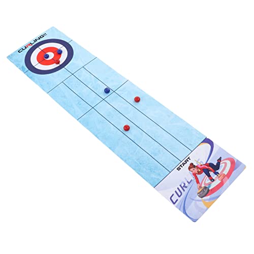 Tabletop Curling Game,Portable Indoor Desktop Roll Up Interactive Educational Competitive Portable Curling Board Family Game