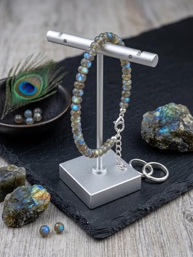 Image of Natural Gemstone Bead Bracelet for Women - Healing Crystal Reiki Bracelet, Handmade Spiritual Protection Jewelry, Energy Stone Stretch Bracelet Gift for Women & Girls
