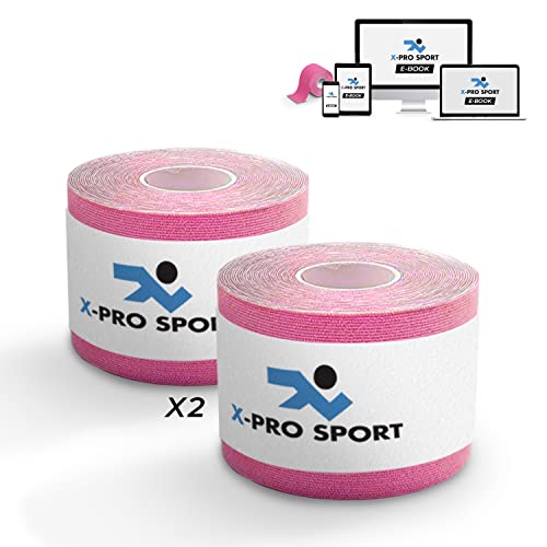 Kinesiological Tape 5m x 5cm, X-PRO SPORT Kinesio Tape with e-book with application examples, Muscle Patch