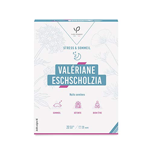 Yves Ponroy - Complément Alimentaire Détente, Sommeil, Bien-Être - Valériane, Eschscholzia - Sommeil Adulte, Alternative à la Mélatonine - 20 gélules - Cure de 20 jours - Fabriqué en France Cover