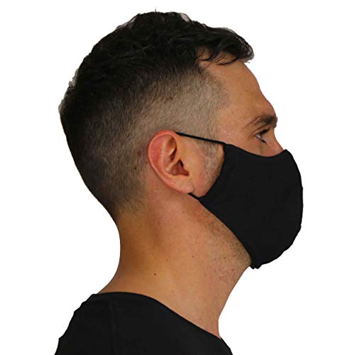 Joob Joob Black Cloth Face Masks For Men - 3 Pack Unisex Face Mask Reusable & Washable - Adjustable Face Masks For Women & Men - 2 Layer Cotton Fabric Nose And Mouth Cover For Protection #TOP3