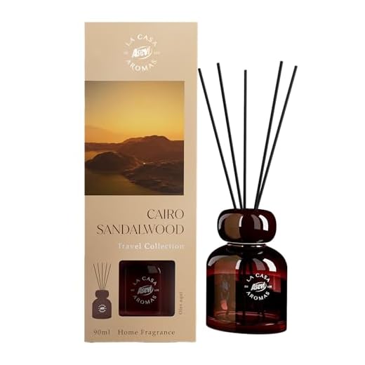 Ambientador ASEVI Mikado Cairo - Travel Collection - Difusor de Varillas 90 ml - Fragancia Sandalwood con Personalidad - Inspirado en el Desierto - Elegancia Sensorial para el Hogar
