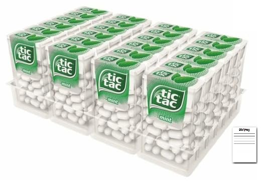 Tic Tac Mint Dragees 24 Stück x 18g – Erfrischende Minzbonbons für frischen Atem – Kleine Taschen-Dragees + Shipsy block