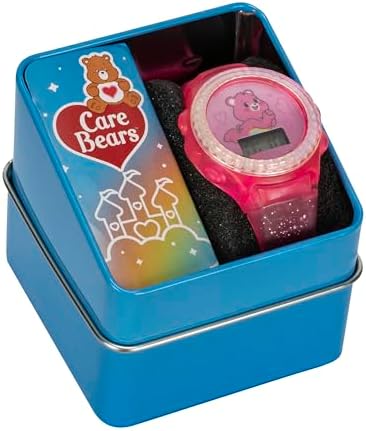 Care Bears 아동용 LCD 시계, 글리터 젤리 스트랩, 반짝이는 무지개 빛깔의 베젤, 재미있는 디지털 디스플레이, 학습 시간에 이상적, 조절 가능한 스트랩, 핑크 스파클 디자인 — 사진 6