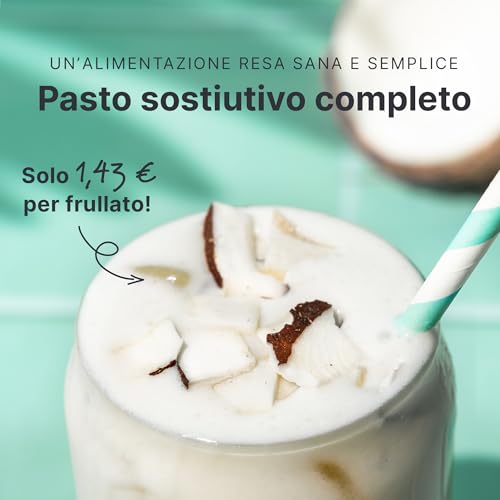 Sheko - Frullato Sostitutivo Di Base - 21 Frullati Per Barattolo - Alto Contenuto Proteico - Gusto Naturale - Frullato Dimagrante - Dieta (378 G, Cocco) - 6