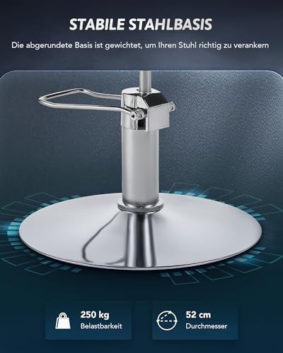 CO-Z Krzesło fryzjerskie, czarne, 45-60 cm, z regulacją wysokości, krzesło fryzjerskie, krzesło fryzjerskie, krzesło fryzjerskie obracane o 360°, 250 kg, krzesło fryzjerskie, fryzjerskie, sklep