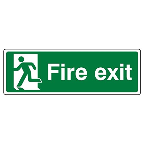 LI-Safety 450x150mm Final Fire Exit Man Left Sign - Rigid Plastic