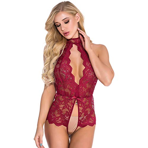 Damen Sling Lace Schlafanzug Pyjama Set Mode Dessous Unterwäsche Babydoll...