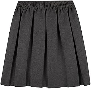 Girls School Uniform Skirts Back to School Box Pleated Round Elasticated Skirts 2-16 Years