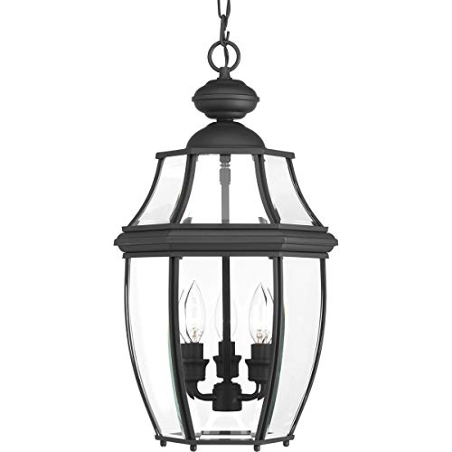 Progress Lighting P6533-31 New Haven Three-Light Hanging Lantern, Stainless Steel , Black #1